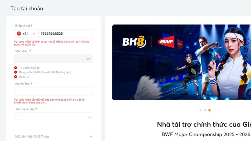 Các lưu ý trước lúc đăng ký