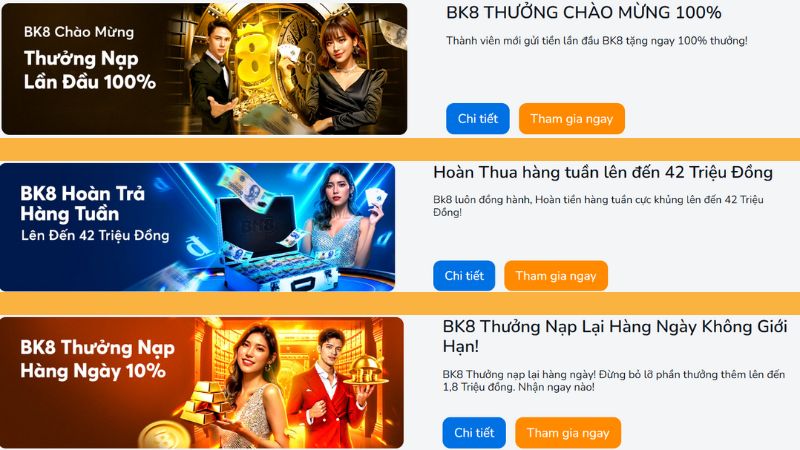 Khuyến mãi và ưu đãi độc quyền tại BK8